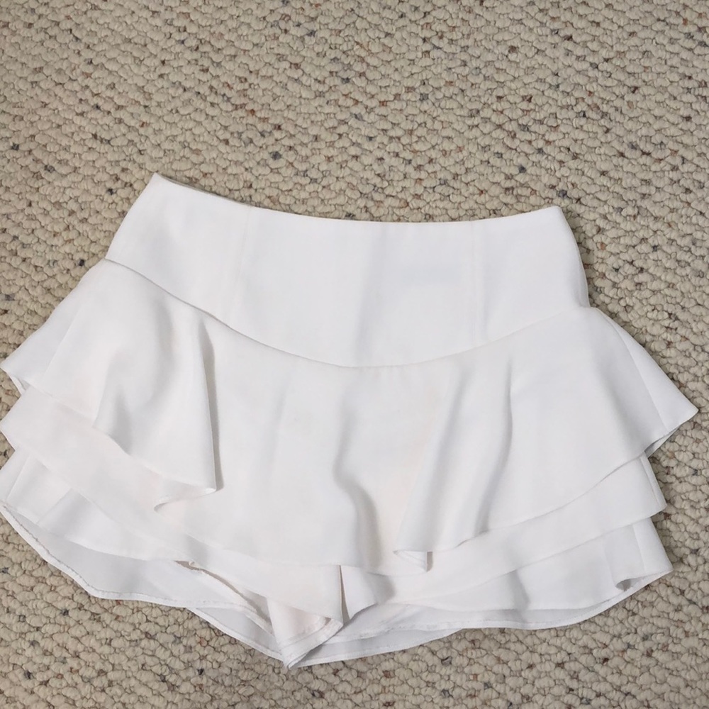 white ruffle skort